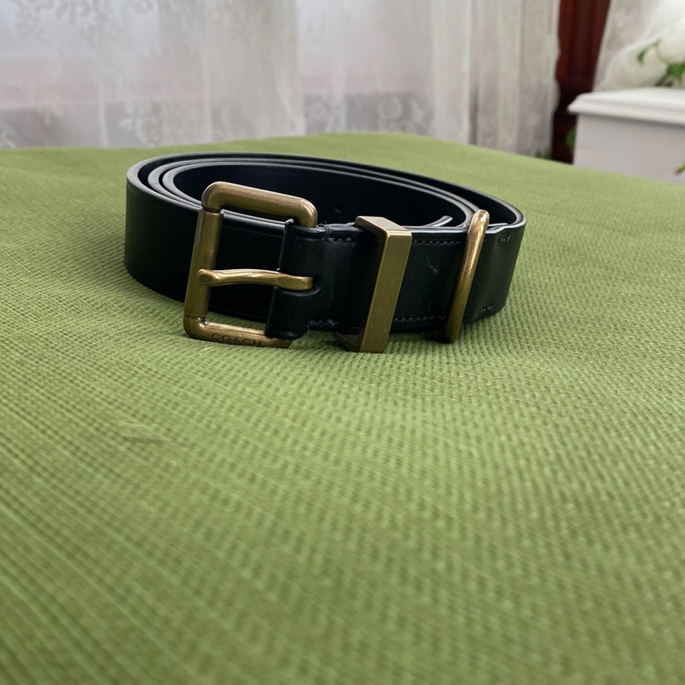 Coach leather belt with gold hardware, size 40